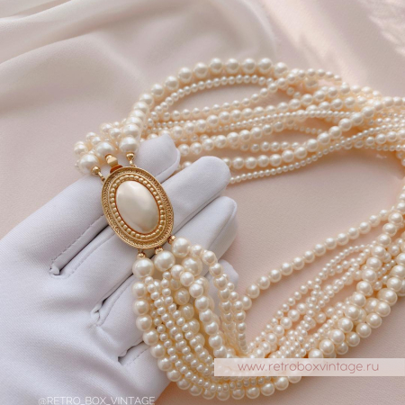 CAROLEE Ожерелье-чокер «Ода женственности: жемчужное многорядое»