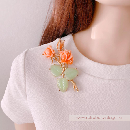 NOLAN MILLER Брошь «Коралловые розы»