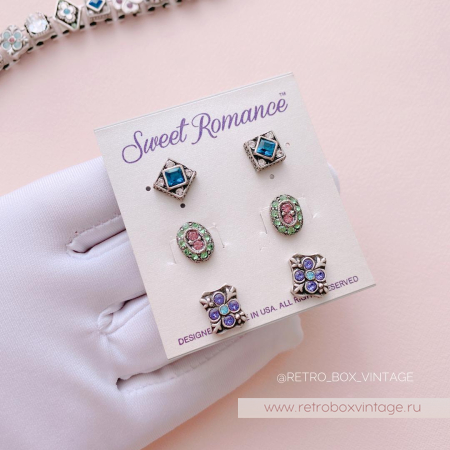 SWEET ROMANCE Трио серьги-пусеты «Сильвия»
