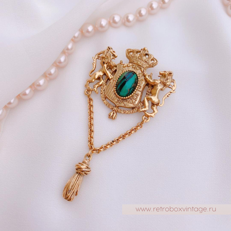 1928 JEWELRY  Брошь «Герб со львами»