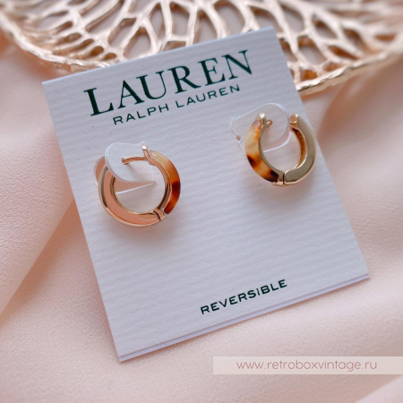 LAUREN RALPH LAUREN Серьги-трансформеры «Кольца-малышки: черепаховые в золоте»