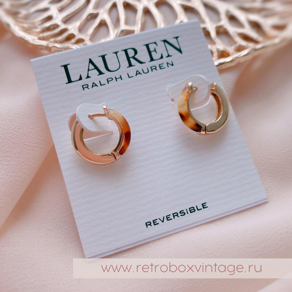 LAUREN RALPH LAUREN Серьги-трансформеры «Кольца-малышки: черепаховые в золоте»