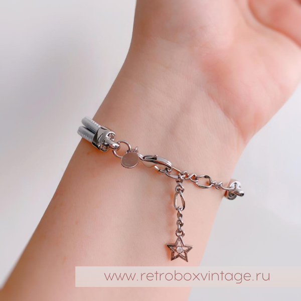 KIRKS FOLLY Браслет «Голубой единорог в серебре» кожаный ремешок