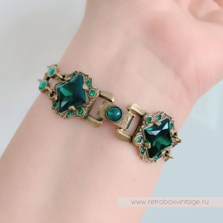 SWEET ROMANCE Браслет «Клеопатра: изумрудные в бронзе»