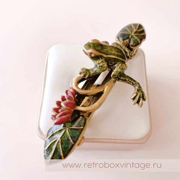 SWEET ROMANCE Заколка-автомат «Лягушка на кувшинке"
