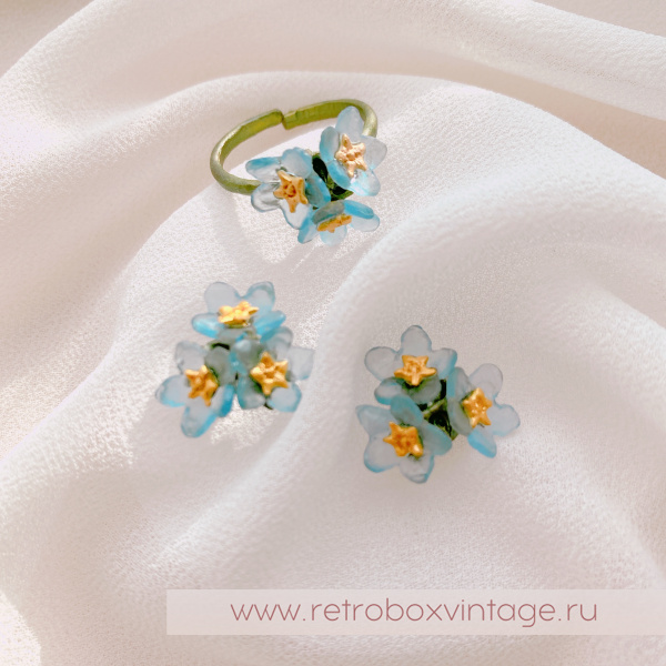 MICHAEL MICHAUD Кольцо "Три голубых незабудки"