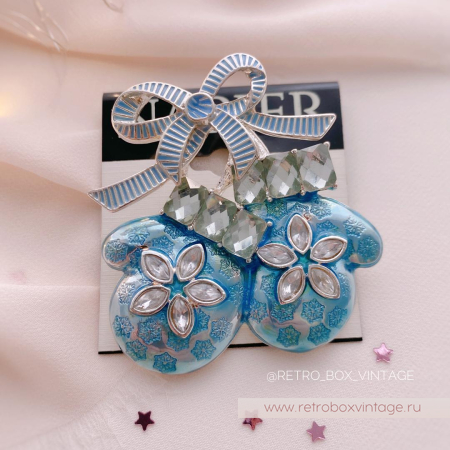 NAPIER Брошь «Голубые рукавички»