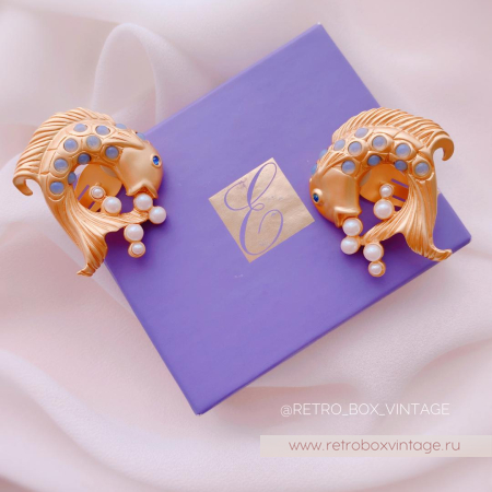 AVON / ELIZABETH TAYLOR Клипсы «Золотые рыбки: коллекция мерцающего моря»