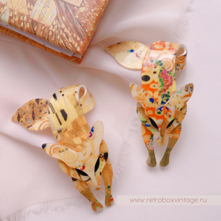 LEA STEIN Брошь «Лиса в стиле климта 2»