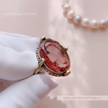 SWEET ROMANCE Кольцо «Богиня с инталией: аметист в бронзе» размер 8