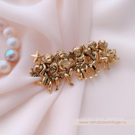 EDGAR BEREBI Брошь «Ангелы любви: античное золото»