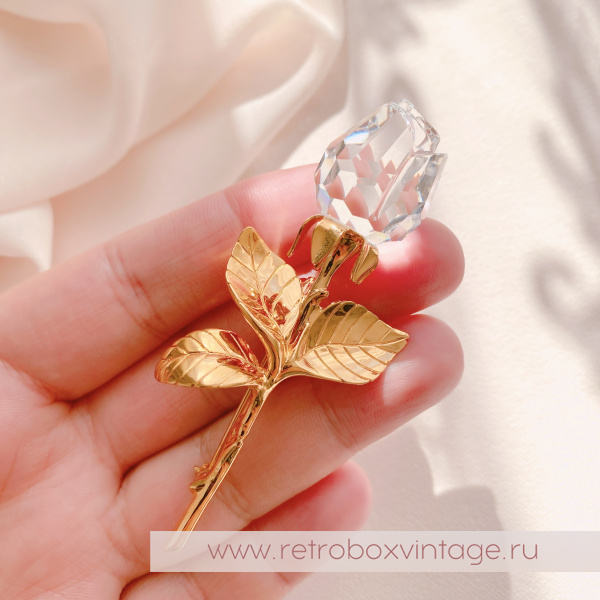 SWAROVSKI Брошь "Хрустальная роза" Коллекция Crystal Memories
