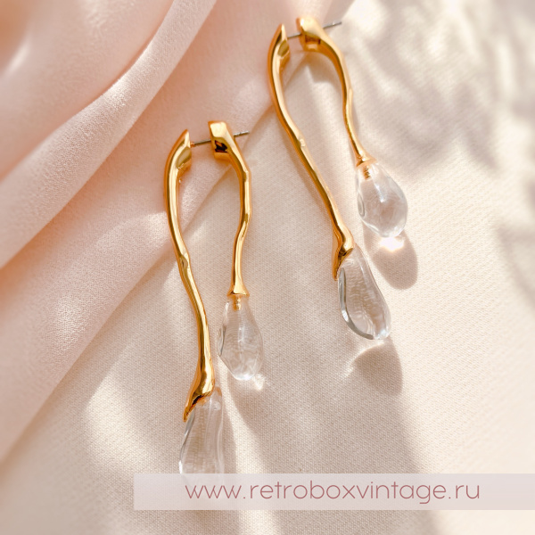 ALEXIS BITTAR Серьги "Золотая капель" ледяной люцит ALEXIS BITTAR Серьги "Золотая капель" ледяной люцит
