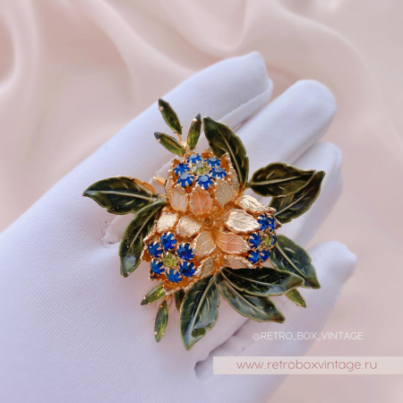 VENDOME Брошь «Хризантемы с синим»