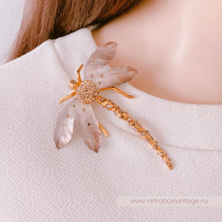 ALEXIS BITTAR Брошь "Бежевая стрекоза"