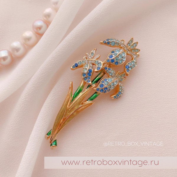SWAROVSKI Брошь «Букет нежных ирисов»