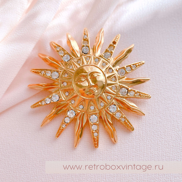 TRIFARI Брошь "Золотое солнце ацтеков"
