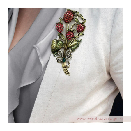 SWEET ROMANCE Брошь «Спелая земляника»