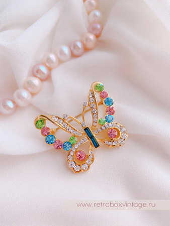 1928 JEWELRY  Брошь «Пастельная бабочка»