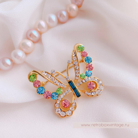 1928 JEWELRY  Брошь «Пастельная бабочка» 1928 JEWELRY  Брошь «Пастельная бабочка»