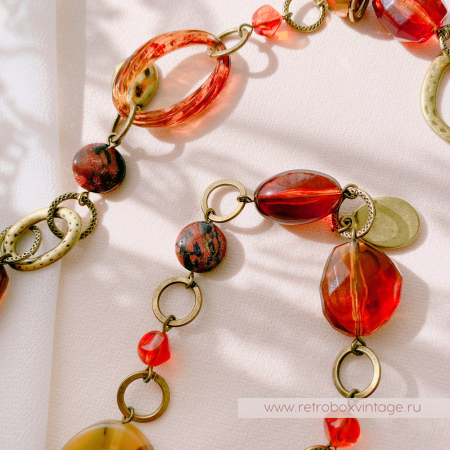 PREMIER DESIGNS Ожерелье "Осенний поцелуй" янтарно-медовое