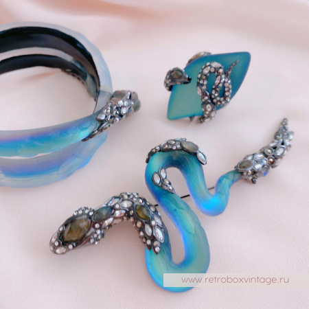 ALEXIS BITTAR Комплект «Магические имперские змеи: брошь, кольцо, браслет»