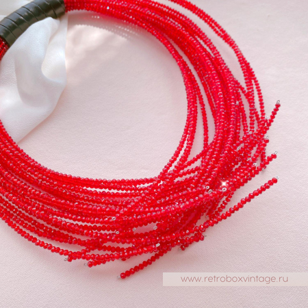 CH.ITALY Колье-трансформер «Брунелла: красный бархат» / лапы, ветви