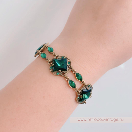SWEET ROMANCE Браслет «Клеопатра: изумрудные в бронзе»