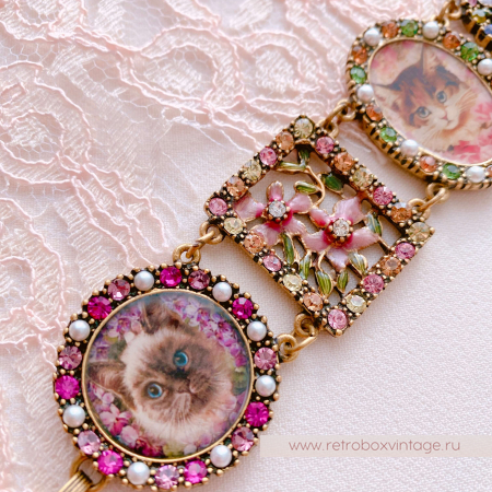 SWEET ROMANCE Браслет "Кошки и цветы"