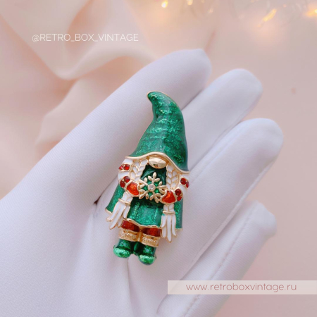 NAPIER Брошь и серьги «Зеленые гномы»