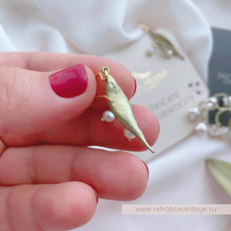 MICHAEL MICHAUD Серьги «Майский ландыш: две жемчужины» (небольшой нюанс)