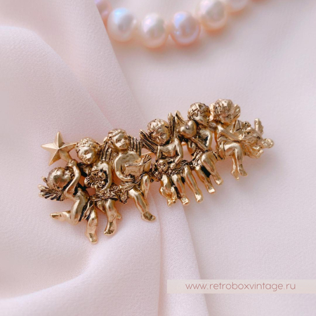EDGAR BEREBI Брошь «Ангелы любви: античное золото»