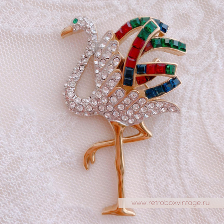 CAROLEE Брошь «Птица фламинго»