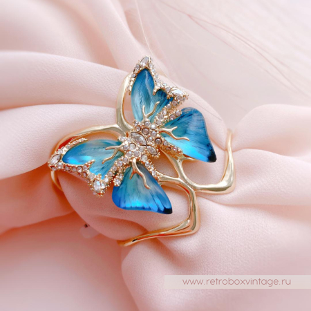 ALEXIS BITTAR Браслет каф «Голубая бабочка jardin mistere»