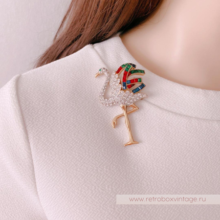 CAROLEE Брошь «Птица фламинго»