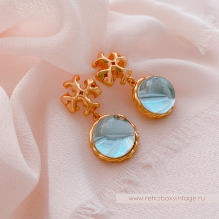 TORY BURCH Серьги «Голубой лед»