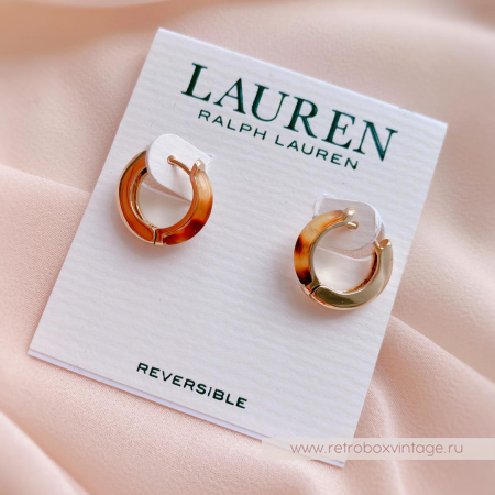 LAUREN RALPH LAUREN Серьги-трансформеры «Кольца-малышки: черепаховые в золоте»