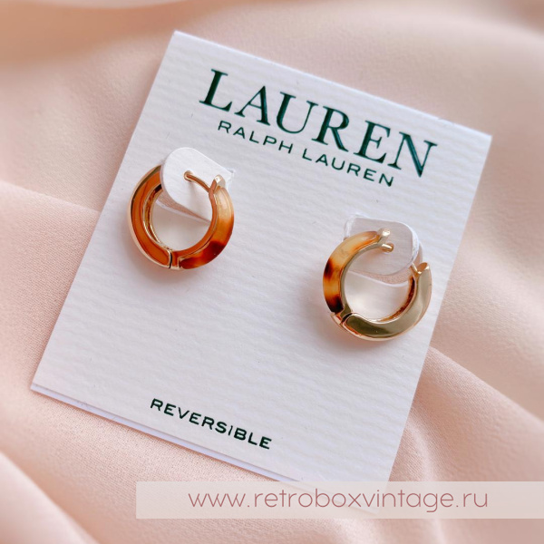 LAUREN RALPH LAUREN Серьги-трансформеры «Кольца-малышки: черепаховые в золоте»