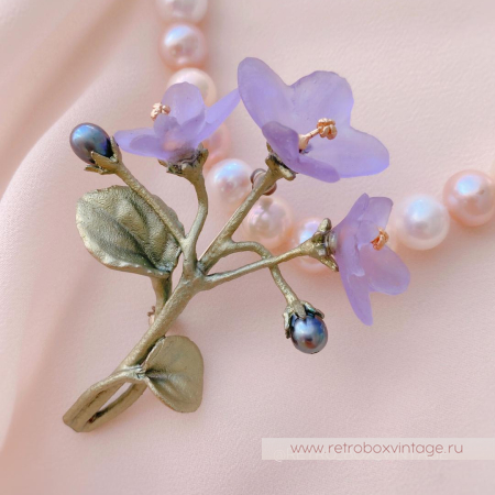 MICHAEL MICHAUD Брошь «Нежные фиалки» коллекция African violet