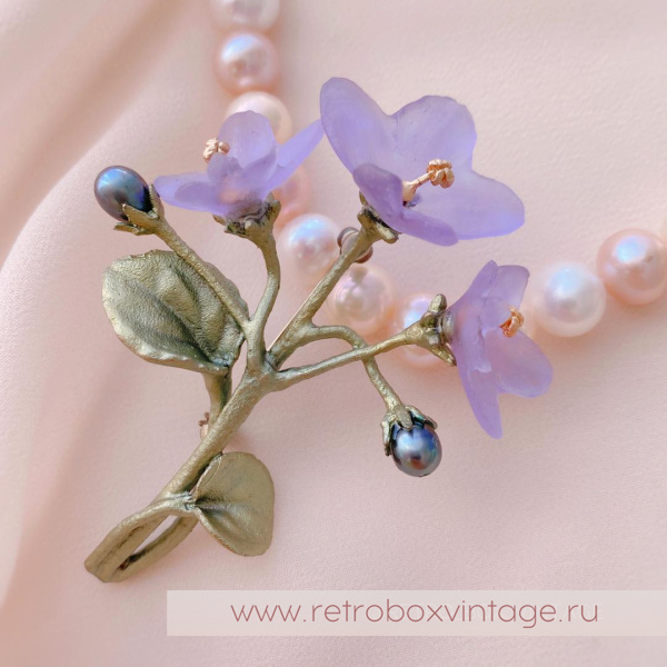 MICHAEL MICHAUD Брошь «Нежные фиалки» коллекция African violet
