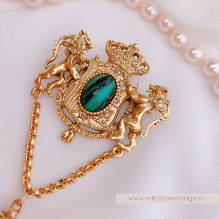 1928 JEWELRY  Брошь «Герб со львами»