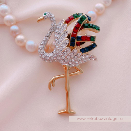 CAROLEE Брошь «Птица фламинго»