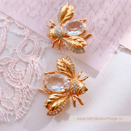 SWAROVSKI Брошь "Пчелка утренней росы"