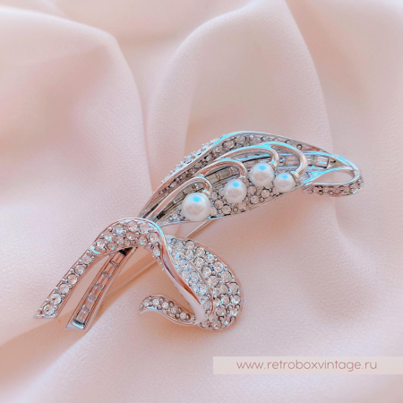 NOLAN MILLER Брошь «Хрустальный ландыш: серебро»