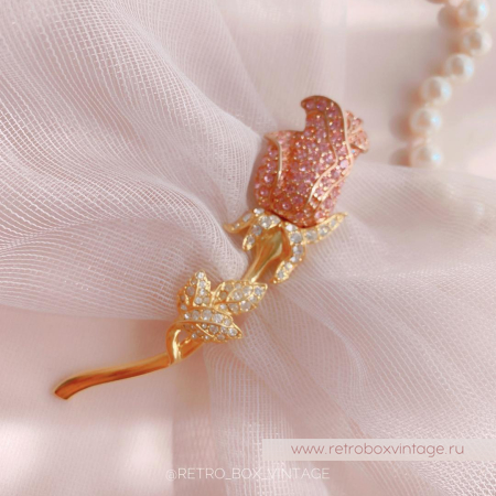 NOLAN MILLER Брошь «Нежная кристальная роза»