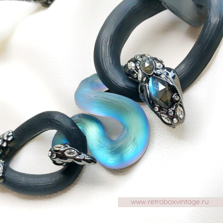 ALEXIS BITTAR Колье «Магическая имперская змея» Коллекция IMPERIAL NOIR