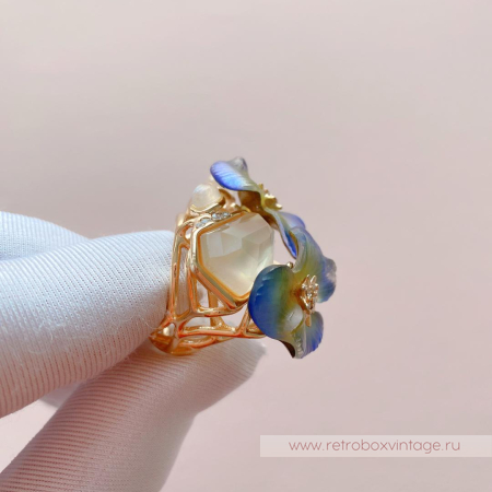 ALEXIS BITTAR Кольцо «Фиолетовые фиалки - анютины глазки»