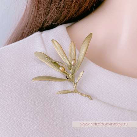 MICHAEL MICHAUD Брошь "Веточка молодой оливы"