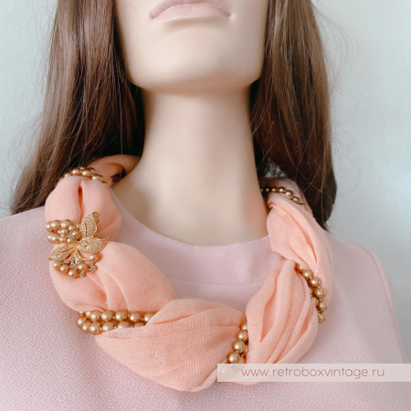 CAROLEE Ожерелье с брошью «Жемчужное золото и золотой цветок»