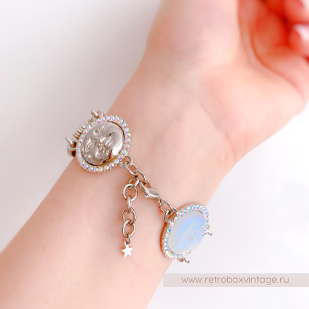 KIRKS FOLLY Браслет "Шесть лун: чередующиеся светлые и серебристые"